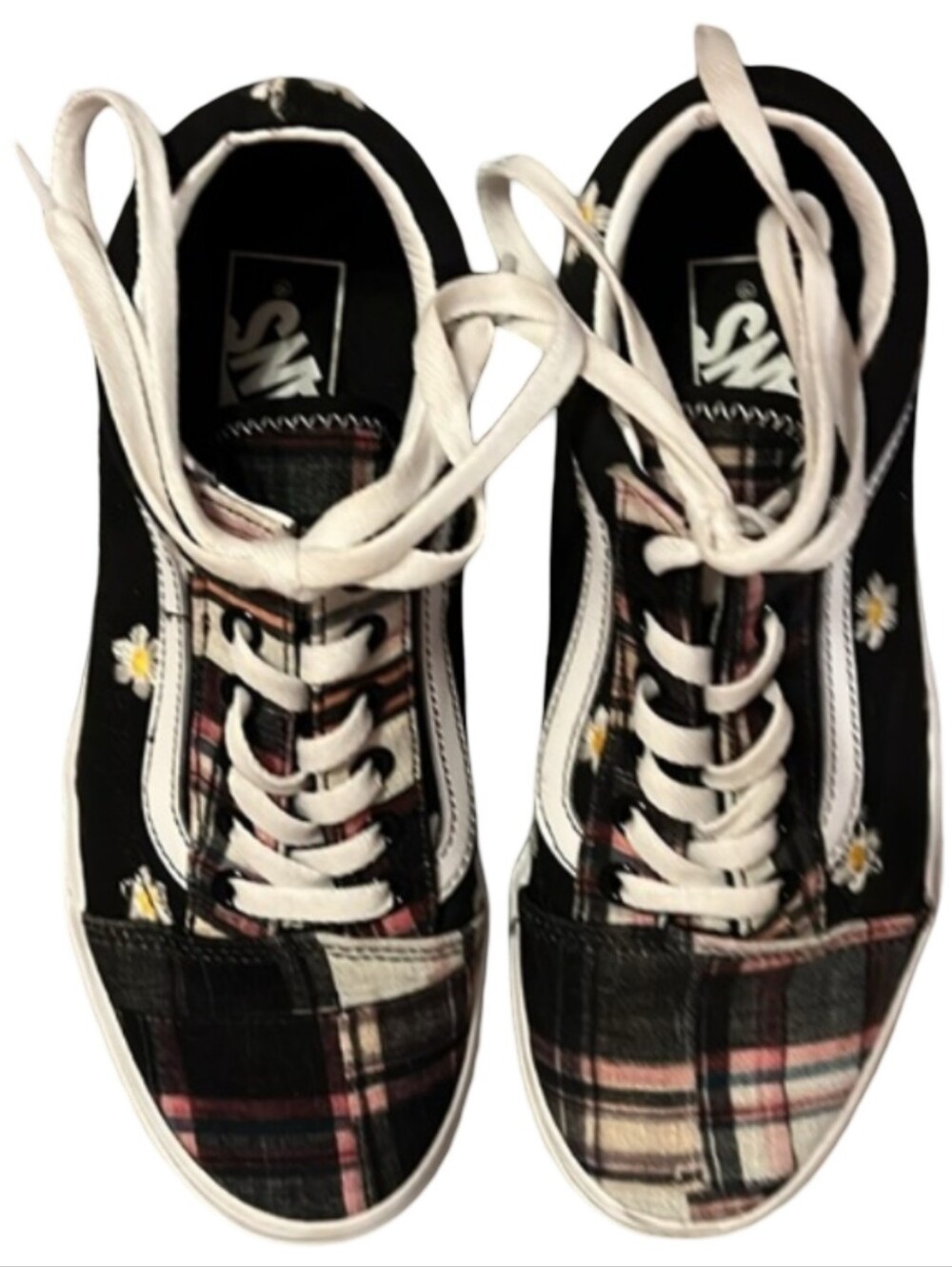 Vans Old Skool Floral Plaid Daisy Sneakers Runners Shoes Footwear Size 6